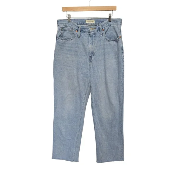 Madewell Baggy Straight Jeans Medium Blue Wash Size 30 Relaxed Fit Denim Casual - Picture 1 of 9